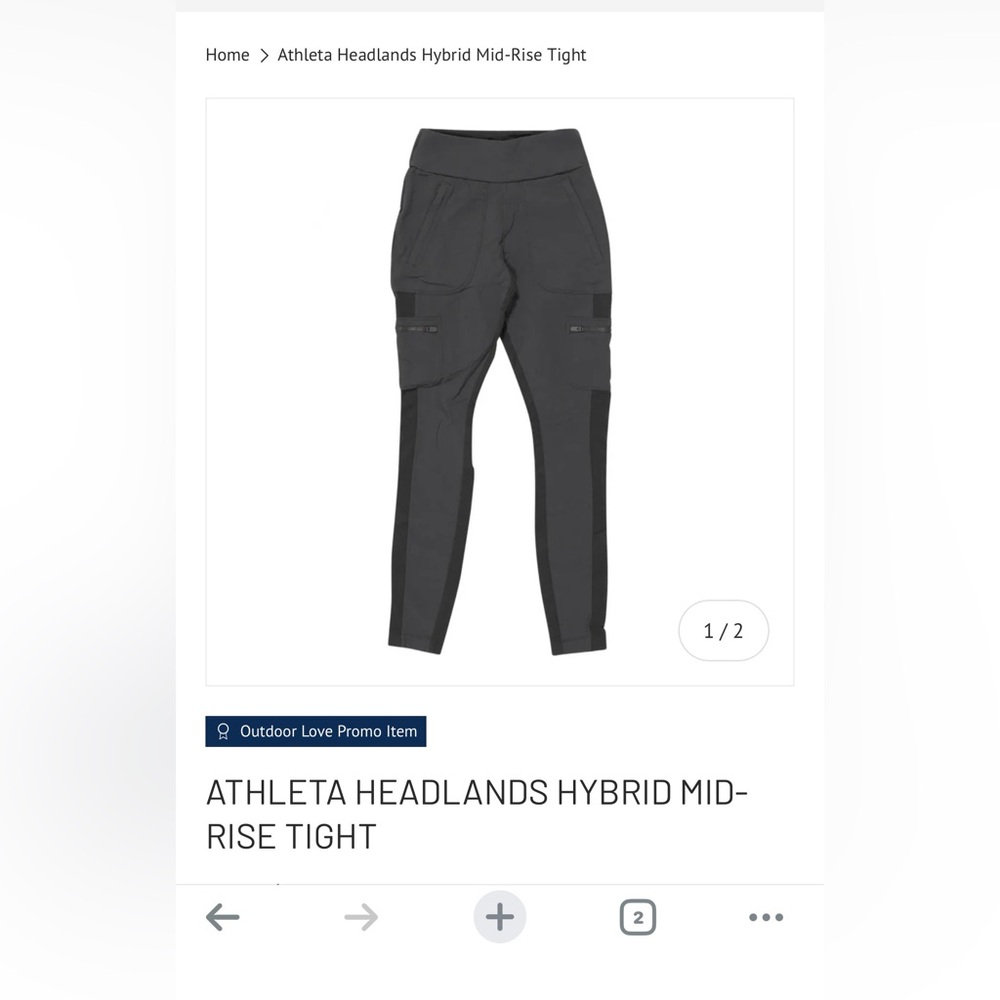 Athleta Headlands Gray Hybrid Mid-Rise Tight